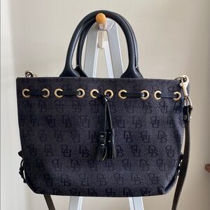 Two Way Stylish Vintage Black Dooney and Bourke Tote Bag